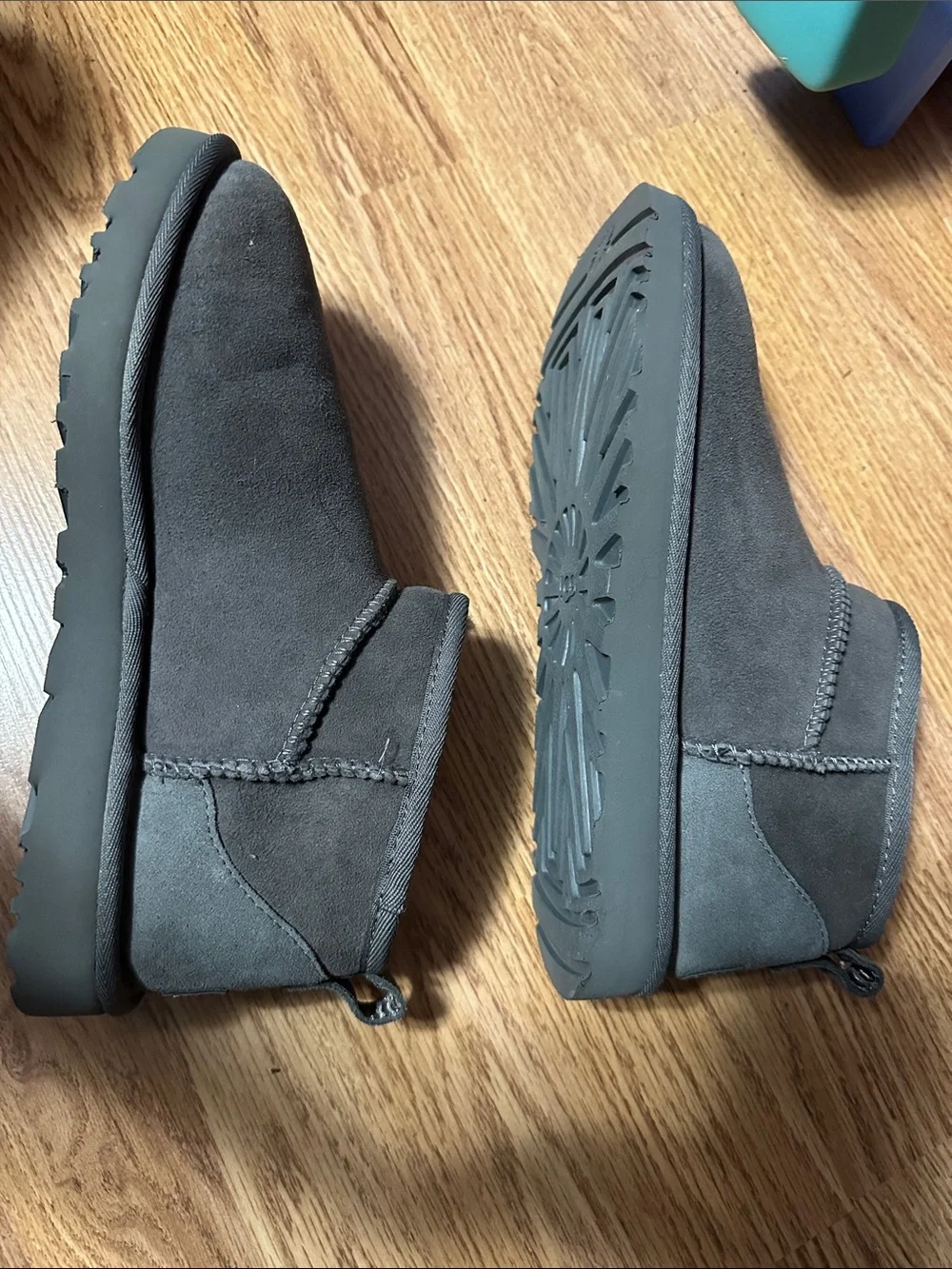 Grey Ugg mini boots